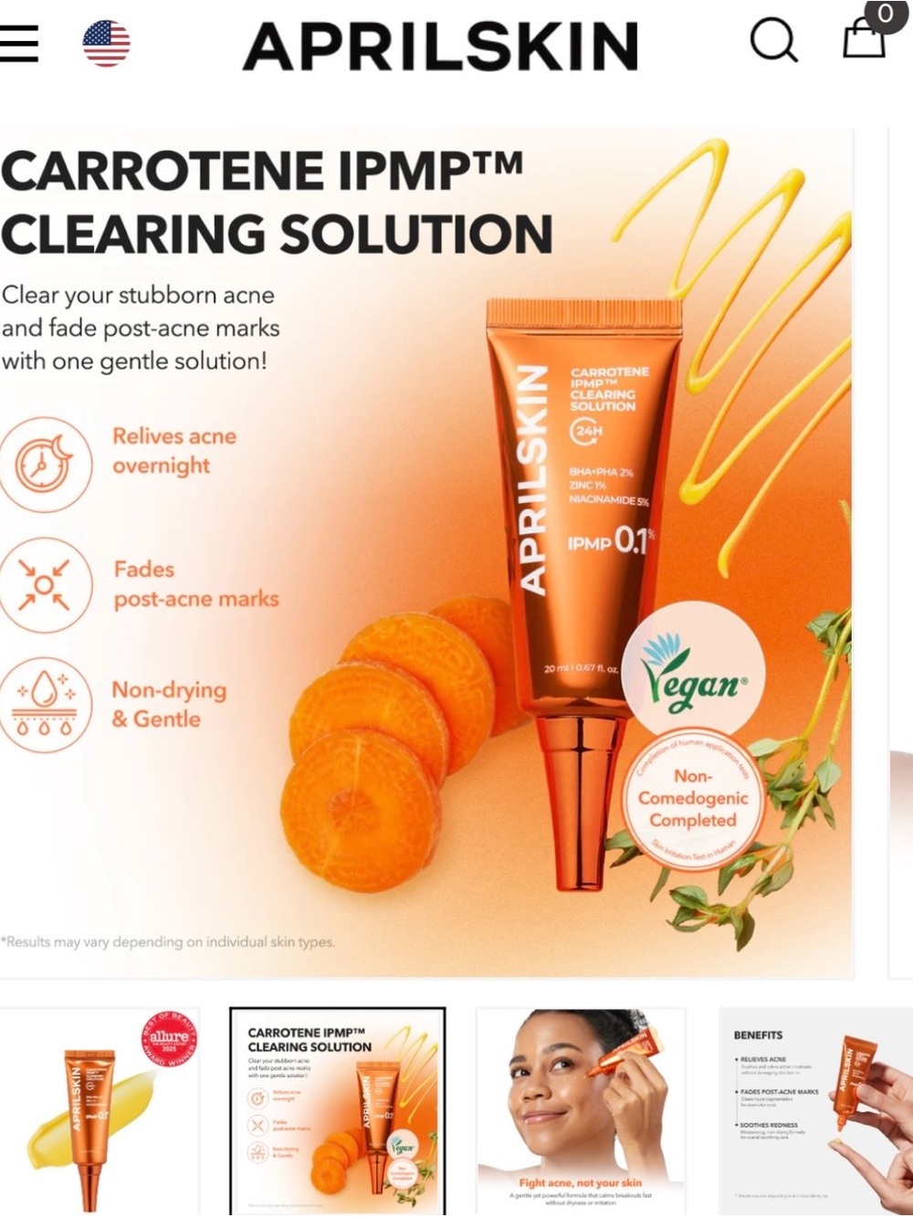 April Skin Carrotene IPMP Clearing Solution Gel - Orange